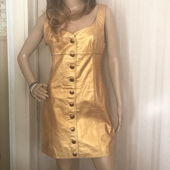 Free People Goldie LEATHER Sheath Dress - Picture 11 of 16